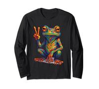 Fruna Hippie Groovy degli Anni '70 Che Mostra Il Segno di Maglia a Manica