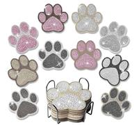 Frundoo 10 Piezas DIY Diamante Artes Pintura Posavasos, 5D Diamond Painting Posavasos Redondos Posavasos Kit de Pintura de Posavasos de Diamantes para Bebidas Taza de Mesa