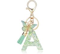 Frundoo Portachiavi iniziale, portachiavi da donna, portachiavi farfalla, portachiavi alfabeto borsa scuola, regalo di Natale regalo portachiavi portachiavi della A -Z Borsa Zaini Accessorio
