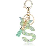 Frundoo Portachiavi iniziale, portachiavi da donna, portachiavi farfalla, portachiavi alfabeto borsa scuola, regalo di Natale regalo portachiavi portachiavi della A -Z Borsa Zaini Accessorio