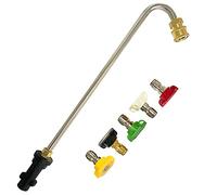 Frunimall Strumenti per la pulizia delle grondaie per Karcher K2 K3 K4 K5 K6 K7, asta di estensione per idropulitrice con 5 ugelli spray per idropulitrice ad acqua, scopa per pulizia sottocarro (U)
