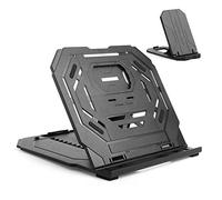 Supporto per tablet da disegno, supporto per laptop, supporto pieghevole per display tablet, angoli regolabili a 9 livelli con supporto per telefono integrato, per tablet da disegno da 12-17 pollici,