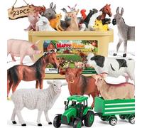 FRUSE 23 Pezzi Animali Giocattolo per Bambini con Fattoria Animali 3-8 Anni