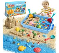 FRUSE Sabbia Cinetica per Bambini,Kit di Sabbia con 1 KG Sabbia Magica,Animali Marini,Stampi di Sabbia,Giocattoli Sensoriali Giochi Sabbia Regalo per Ragazzi e Ragazze Oltre i 3 Anni