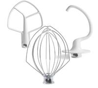 Frusta a filo K5AWW Frusta piatta K5AB Gancio for impastare K5ADH C, compatibile con Kitchenaid K5 KSM50 KSM5 4,8L Ciotola Sollevabile Impastatrice verticale