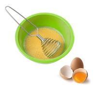 Frusta a molla - Frusta per uova | Frusta manuale a spinta | Frusta a molla in acciaio inox | Frusta per uova per cucinare | Accessori per utensili da cucina per miscelare, miscelare, sbattere