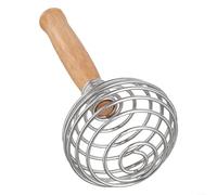 Frusta a molla in acciaio inox per sbattere uova, miscelatore manuale per panna con manico in legno, frusta da cucina in metallo 304 per cuocere, cucinare, miscelare, 17 x 8 cm