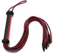 Frusta a nove code in vera pelle, intrecciata a mano, lunga 60 cm con coda a foglia di salice, appendibile da 15 cm, frusta equestre di fascia alta, adatta sia per l'allenamento che per il