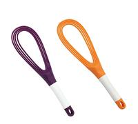 Frusta a torsione da 29 cm, in plastica a palloncino piatto da cucina, frusta spessa filo per frusta e frusta, colore: viol arancione
