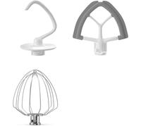 Frusta con bordo flessibile, 3 pezzi, compatibile con robot da cucina KitchenAid da 4,5-5 litri con testa inclinabile e supporto for K45WW a 6 fili