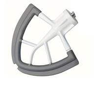 Frusta con bordo flessibile, compatibile con robot da cucina KitchenAid con testa inclinabile, pala piatta da 4,5-5 litri con bordi in silicone flessibile e raschietto for ciotola