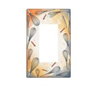 Frusta Cucina Singolo Interruttore A Bilanciere Copertura Della Luce Della Cucina Rustico Mattarello Bastone di Cannella Autunno Arancione Plastica Dimensioni Standard Piastra Decorativa per Camera da