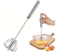 Frusta da Cucina A Spinta Manuale Semiautomatica in Acciaio Inossidabile - Mescolatore Rotante Multifunzionale per Frustare, Battere e Mescolare