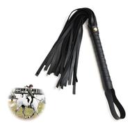 Frusta da Equitazione, Nero Frustino,Outdoor Sports Portatile Antiscivolo Simil Pelle Frustino Cavallo,per Cavallo Performances, Equestrianism Cavallo Corto,Frusta in Pelle con Frange,frustino