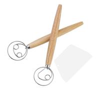 Frusta danese, 2 pezzi in acciaio inox, frusta danese per impasto, frusta per impasto, frusta per uova con manico lungo come accessorio per il pane, ideale per cucinare (con 1 tagliapasta