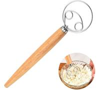 Frusta Danese, Frusta Danese, Manico in Legno in Acciaio Inox Con Doppi Fori per Miscelazione Rapida, Frullatore per Pane, per Dolci, Torte