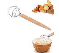 Frusta danese per impasto Frusta per impasto Inossidabile Acciaio Impasto Frusta MiscelatoreManico in legno frusta accessori per cucina per impastare pan Pasticceria, Pizza dessert