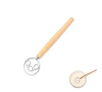 Frusta danese per impasto professionale in acciaio inox, frusta per impasto danese come accessorio per la cottura del pane, frusta per impasto con manico in legno 33 cm Danish Whisk impastatrice per