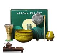 Frusta e ciotola per matcha, set di frusta per matcha | Matcha Bowl Starter Kit 5 pezzi - Matcha, frusta e ciotola Matcha per il Ringraziamento, Natale