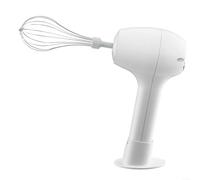 Frusta elettrica portatile con design verticale, senza fili, ricaricabile, frusta per uova e panna per la cottura, dimensioni compatte per una facile conservazione (bianco)