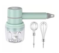 Frusta elettrica senza fili con tritacarne e per sbattere le uova, funzionalità per uso in cucina (verde)