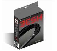 Frusta flogger finta pelle nera manico rigido con frange gatto nove code lunghez