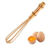 Frusta in bambù, frusta per uova, mini frusta in legno da 5,5 pollici in bambù, utensili da cucina per cucinare, sbattere, frullare, schiumare, mescolare