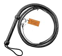Frusta in Pelle di Vacchetta Nera Premium Intrecciata in 12 trecce Pelle Bovina a Grana Superiore Frusta Pelle caricata Che scricchiola Forte per Cavalcare Il Bestiame Frusta (8 Piedi (2,4 Metri))