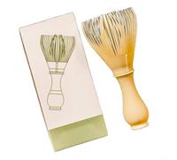 Frusta in resina per matcha per cerimonia del tè, agitatore riutilizzabile, impugnatura comoda, base piatta, migliora l'aroma e il gusto. Esperienza di tè dolce color albicocca, lunghezza 13 cm