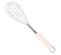 Frusta Manuale per Uova Manico Ergonomico, in Acciaio Inox | Miscelazione Multipla, Anello per Appendere, Bianco, per Impasti e Preparazioni in Cucina e Scuola