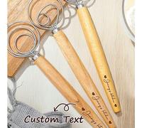 Frusta per impasto danese personalizzata, frusta per impasto in legno personalizzata, frusta per pasta acida con nome inciso, gancio per impasto danese originale, per la panificazione, regalo per pane