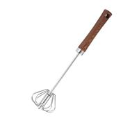 Frusta per uova rotante con spinta verso il basso, frusta semiautomatica | Montalatte versatile semiautomatico a spinta manuale | Frusta mixer con manico in legno per miscelare, battere, ba