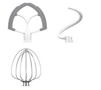 Frusta Piatta Con Gancio Per Impastare, Confezione Da 3, Compatibile Con KitchenAid, Accessori Per Mixer Compatibili Con Frusta A 6 Fili KN256 Da 6 Quarti
