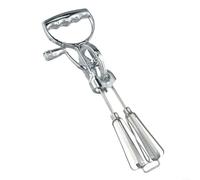 Frusta rotante in acciaio inox a manovella con doppia testa circolare per mescolare, strumento manuale per cucinare, cuocere, miscelare, facile da pulire