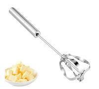 Frusta semi-automatica - Strumento di miscelazione attivato a spinta, miscelatore rotante manuale in acciaio | Dispositivo di battitura ergonomico a pressione, Gadget culinario Liscio, Attrezzatura