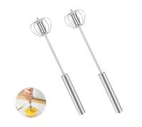 Frusta semiautomatica in acciaio inox multifunzione a mano in acciaio inox con impugnatura a mano Push Easy Whisk, mixer a spinta girevole, frusta per miscelazione, frusta, schiuma, 2 pezzi