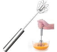 Frusta Semiautomatica Manuale a Spinta in Acciaio Inox - Per Uova, Cuocere, Sbattere, Frullare e Miscelare Latte - 30 cm