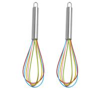 Fruste compatibili con la cottura Mini frusta in silicone Confezione da 2 Palloncino colorato Sbattitore per uova Compatibile con miscelazio