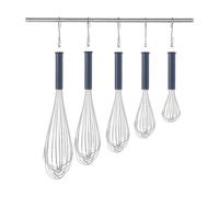 HENDI Frusta da cucina con manico ergonomico in polipropilene nero e verde, frusta francese a mano in acciaio inox con spessore di 2mm, lunghezza totale 415mm