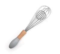 Fruste per cucinare, Frusta Frullatore manuale for uova con manico in legno in acciaio inossidabile Pasta for panna Miscelatore for agitazione for cottura al forno Utensili da cucina(Gray)