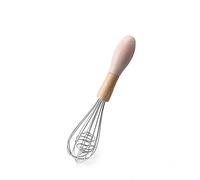 Fruste per cucinare, Frusta Frullatore manuale for uova con manico in legno in acciaio inossidabile Pasta for panna Miscelatore for agitazione for cottura al forno Utensili da cucina(Pink)