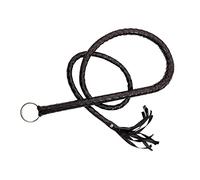 Frustino da equitazione per equitazione, frustino da allenamento in pelle PU, manico intrecciato, forniture per cosplay per accessori per costumi di Halloween (nero)