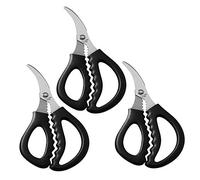 FRUTA - Forbici per frutti di mare, forbici per aragosta, multifunzionali, in acciaio inox, per pesci, gamberi, gamberi, frutti di mare, granchio, gamberetti, colore: nero