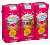Fruta + Leche Tropical Bevanda Rinfrescante Mista, Succo di Frutta con Latte, Gusto Tropicale, 330 ml, Confezione da 3, pack 5
