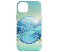 Frutiger Aero y2k Aesthetic Palm Trees Cyber Beach World Custodia per iPhone 14 Plus