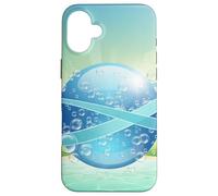 Frutiger Aero y2k Aesthetic Palm Trees Cyber Beach World Custodia per iPhone 16 Plus