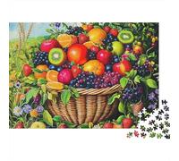 Frutta 1000 Pezzi Puzzle Decorazione Casa per Adulti Cesto di Frutta Mista con Kiwi e Bacche Premium Spesso Robusto Vivace Sfidante Antistress 52x38cm/1000pz
