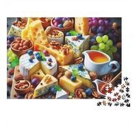 Frutta 1000 Pezzi Puzzle Regalo Compleanno per Adulti Piatto di Formaggio con Uva e Miele Premium Spesso Robusto Vivace Sfidante Antistress 52x38cm/1000pz