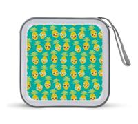 Frutta ananas con occhiali da sole divertente CD Case Holder Organizer 40 Capacità DVD Collection Storage Bag Portafoglio per Auto Casa Viaggio