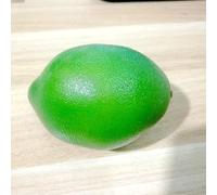 Frutta artificiale in plastica, set da cucina per tavolo da cucina, decorazione per la casa, dall'aspetto realistico, tra cui verde, arancione, pesca, giallo, pera, cachi, anguria (limone verde)